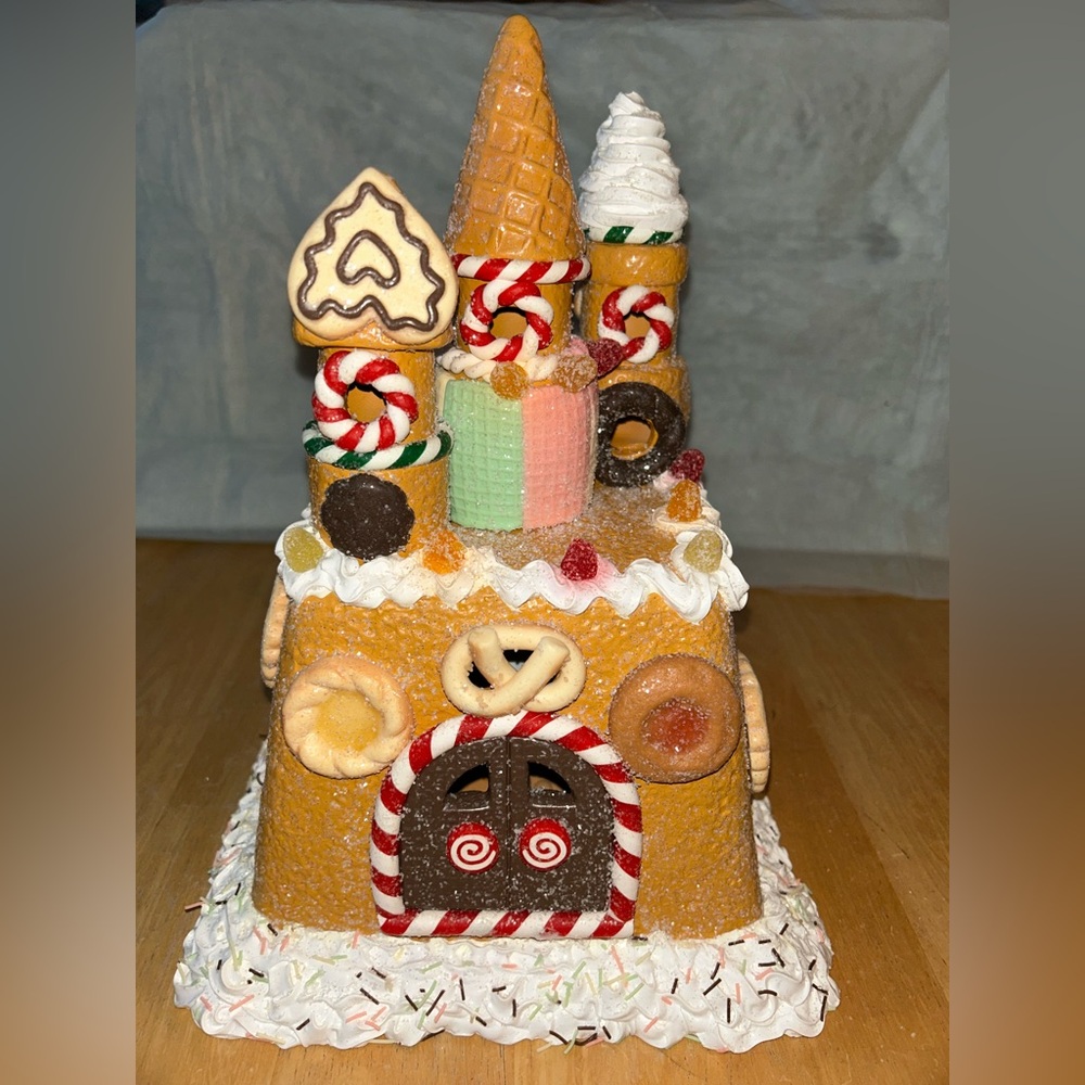 Vintage Department 56 gingerbread candy treats light up house candy cane glitter